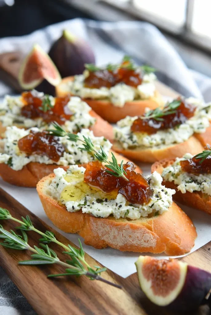 Herbed Goat Cheese Crostini with Fig Jam