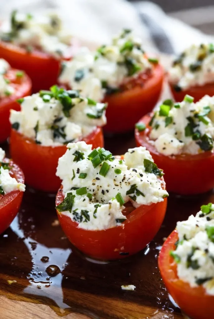 Herbed Goat Cheese Stuffed Cherry Tomatoes