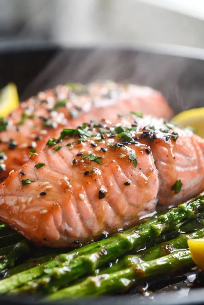 Honey Garlic Glazed Salmon & Asparagus