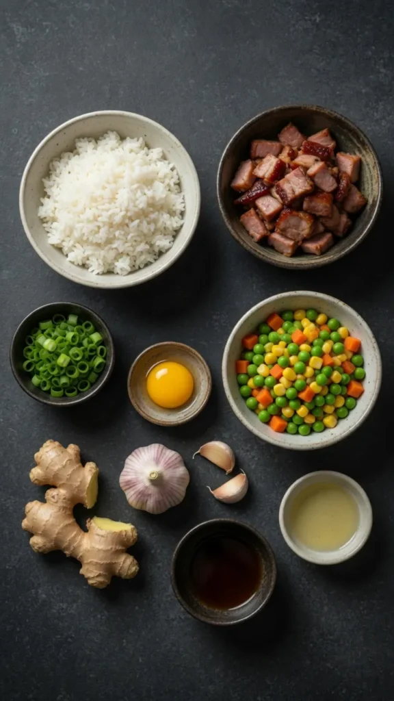 Ingredients for Restaurant-Style Japanese Fried Rice