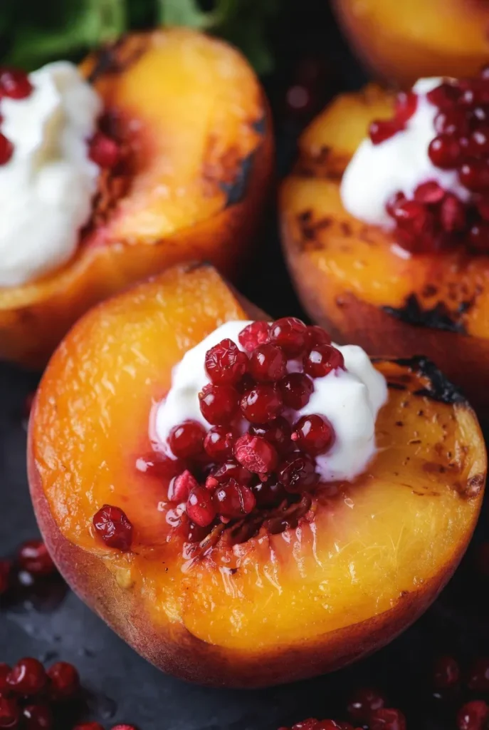 Juicy Grilled Peaches with Yogurt Drizzle