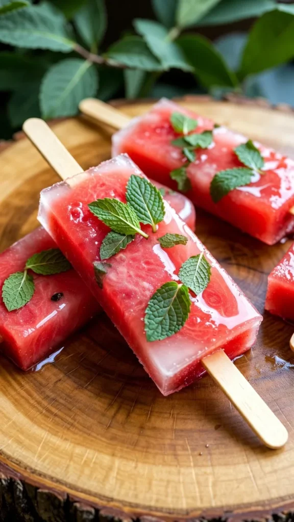 Juicy Watermelon Mint Pops