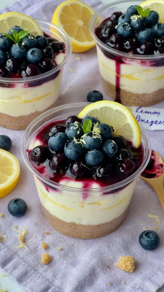 Lemon Blueberry No-Bake Cheesecake Cups
