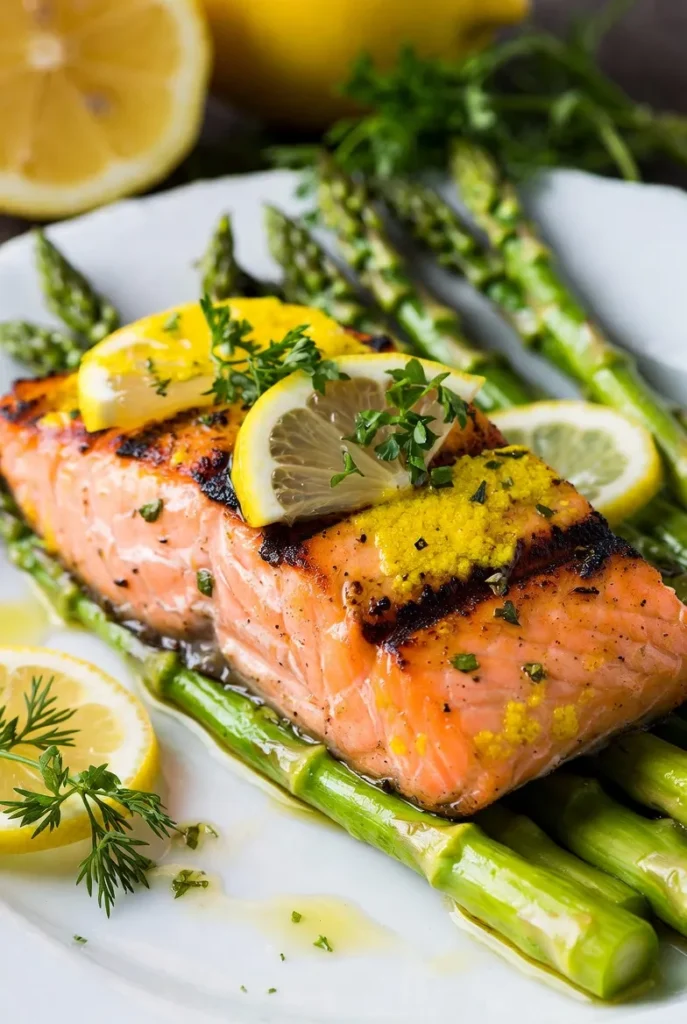 Lemon Herb Grilled Salmon with Asparagus
