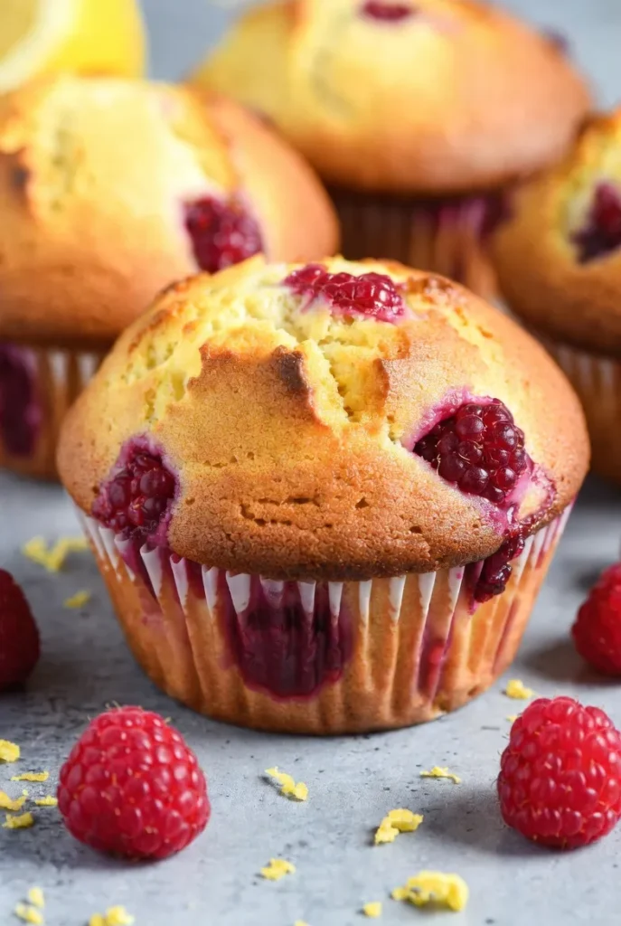 Lemon Raspberry Whole Wheat Muffins
