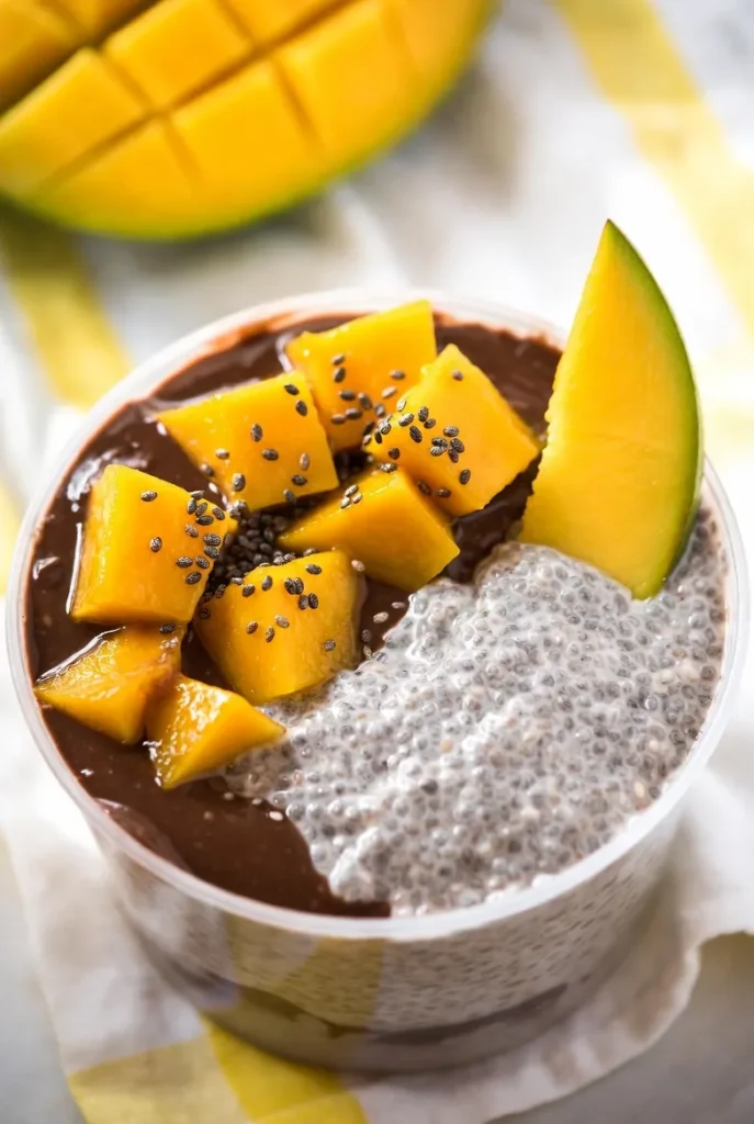 Mango Chocolate Chia Seed Pudding
