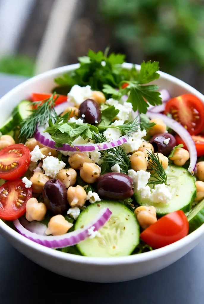 Mediterranean Chickpea Salad Bowl
