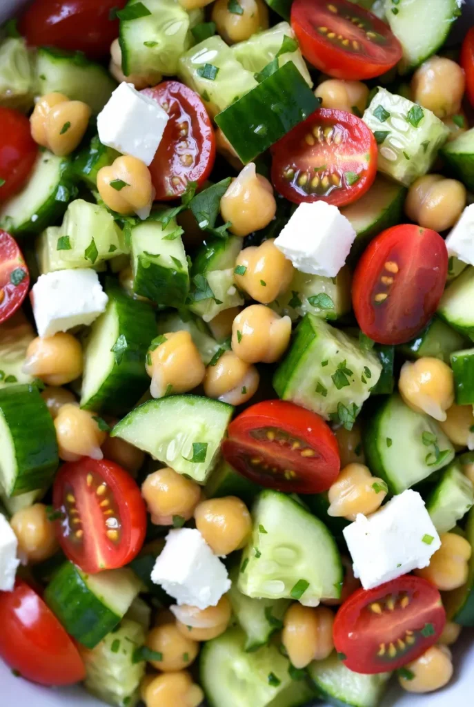 Mediterranean Cucumber Salad with Chickpeas