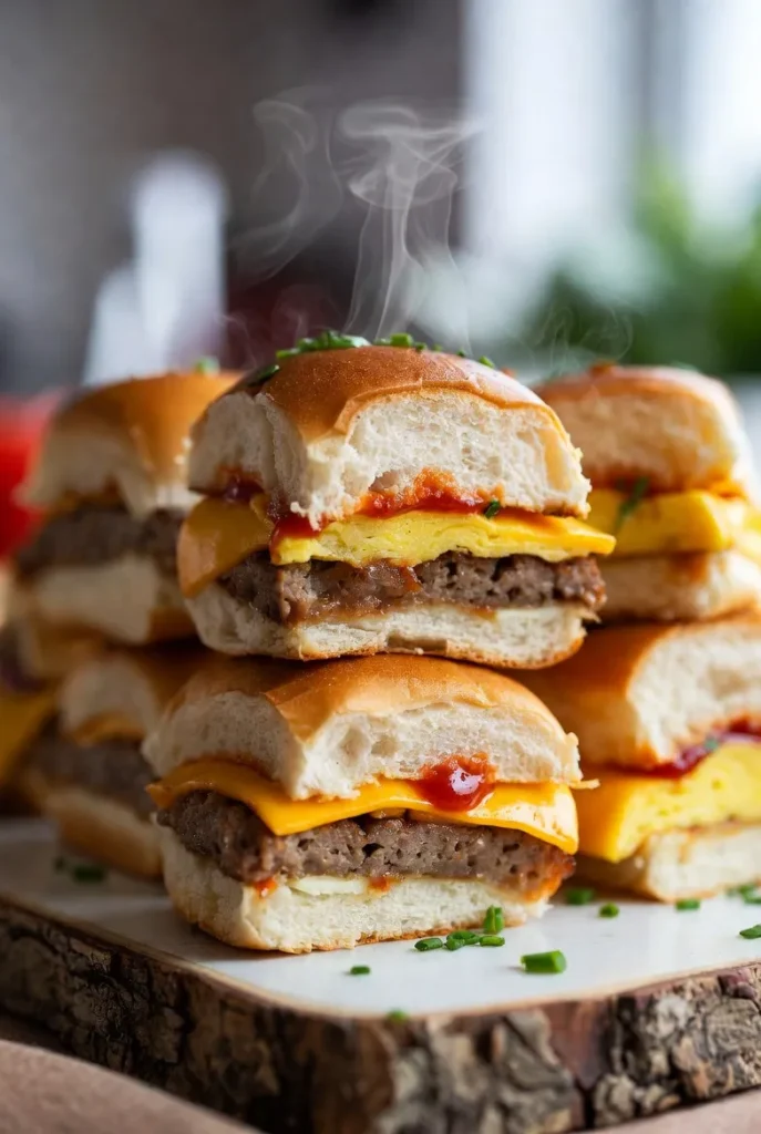 Mini Breakfast Sliders with Sausage and Egg