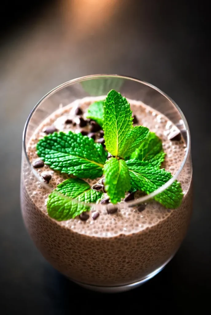 Mint Chocolate Chip Chia Pudding