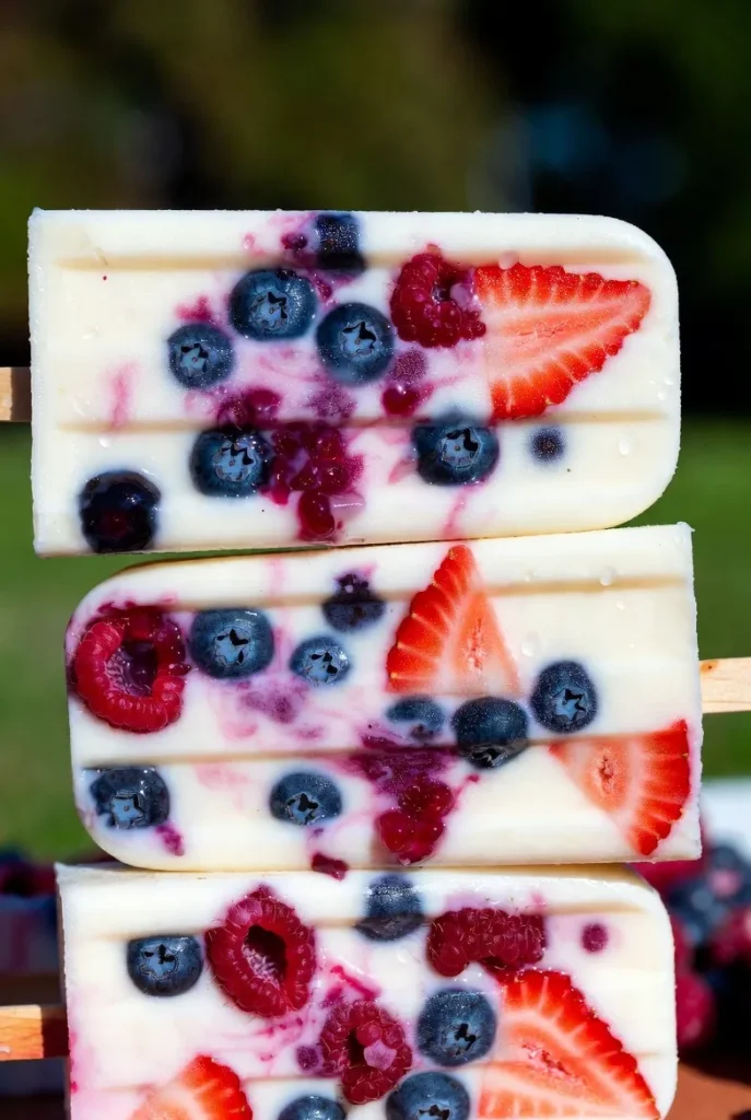 Mixed Berry Yogurt Swirl Pops