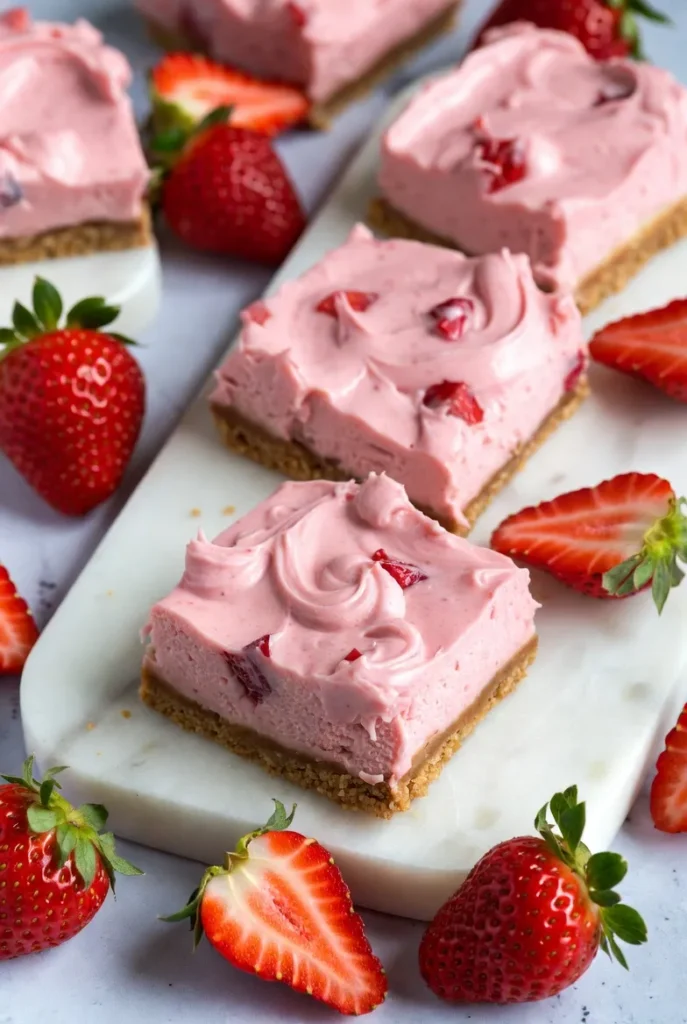 No-Bake Strawberry Cheesecake Bars