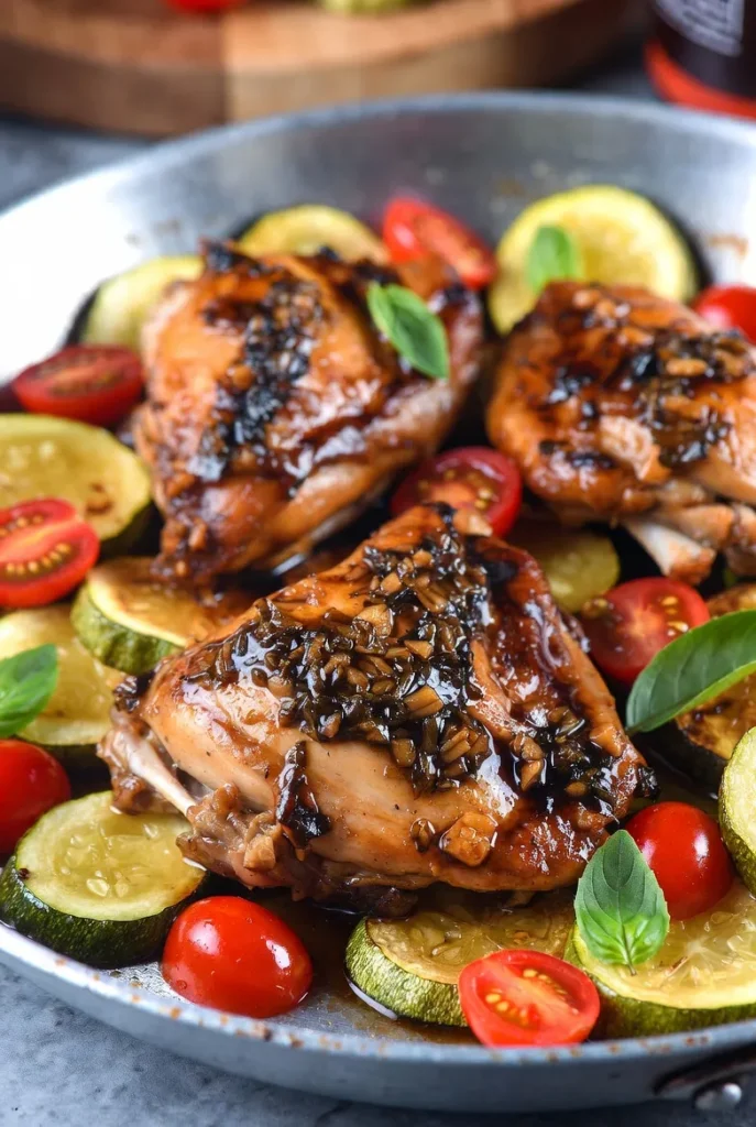 One-Pan Balsamic Glazed Chicken Thighs