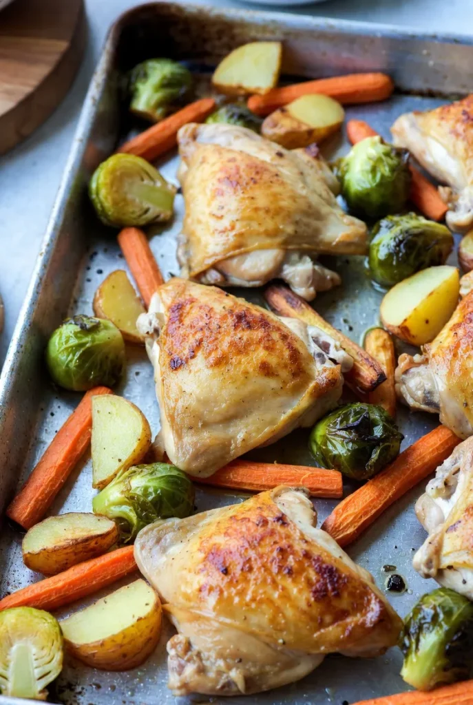 One-Pan Sheet Pan Chicken Thighs with Roasted Veggies