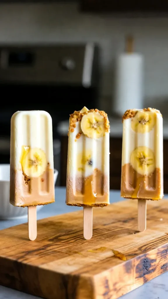 Peanut Butter Banana Honey Pops