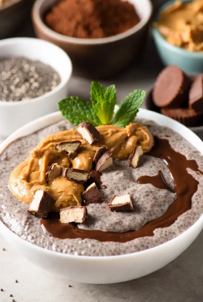 Peanut Butter Cup Chocolate Chia Pudding