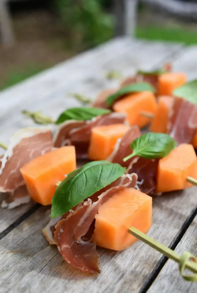 Prosciutto Melon Skewers