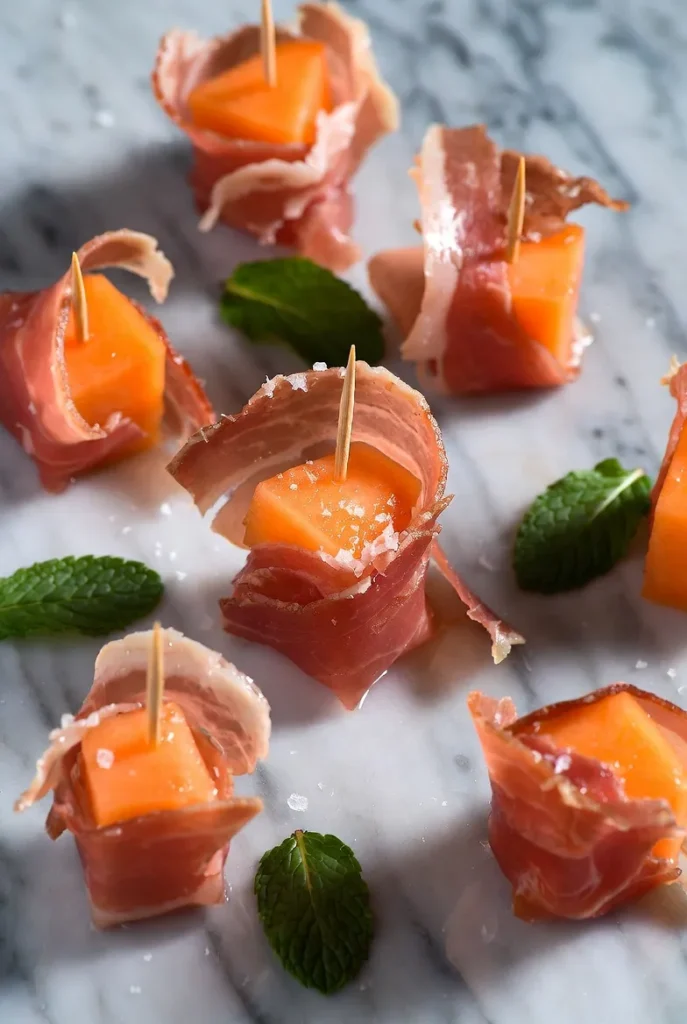 Prosciutto-Wrapped Melon Bites