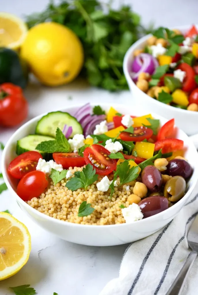 Quick Mediterranean Veggie Couscous Bowls