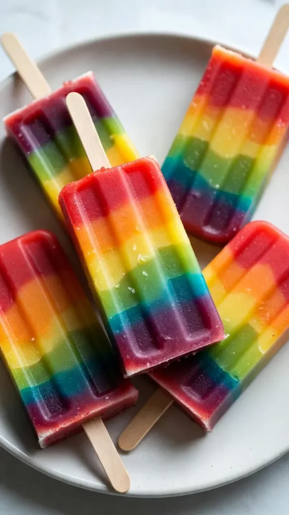 Rainbow Fruit Layer Pops