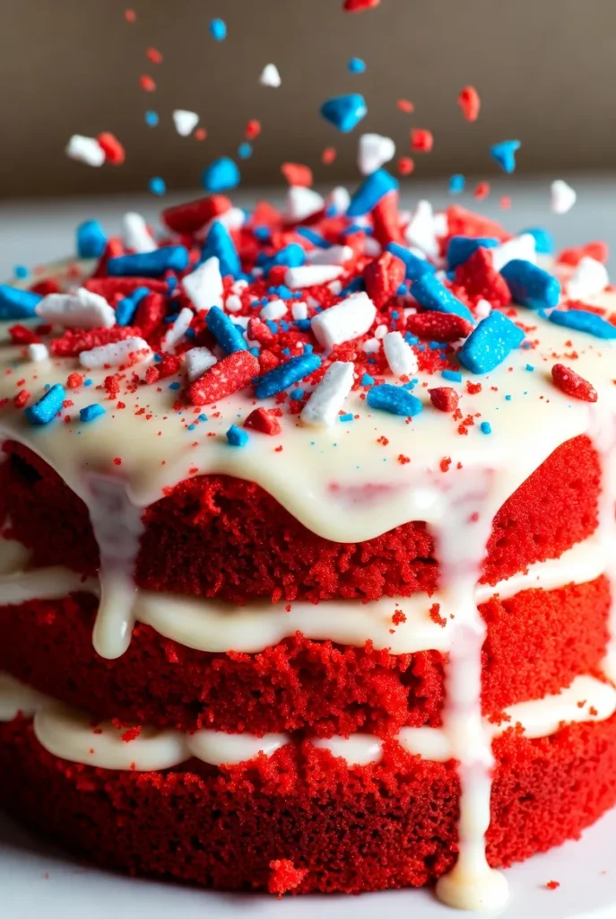 Red Velvet Firecracker Cake