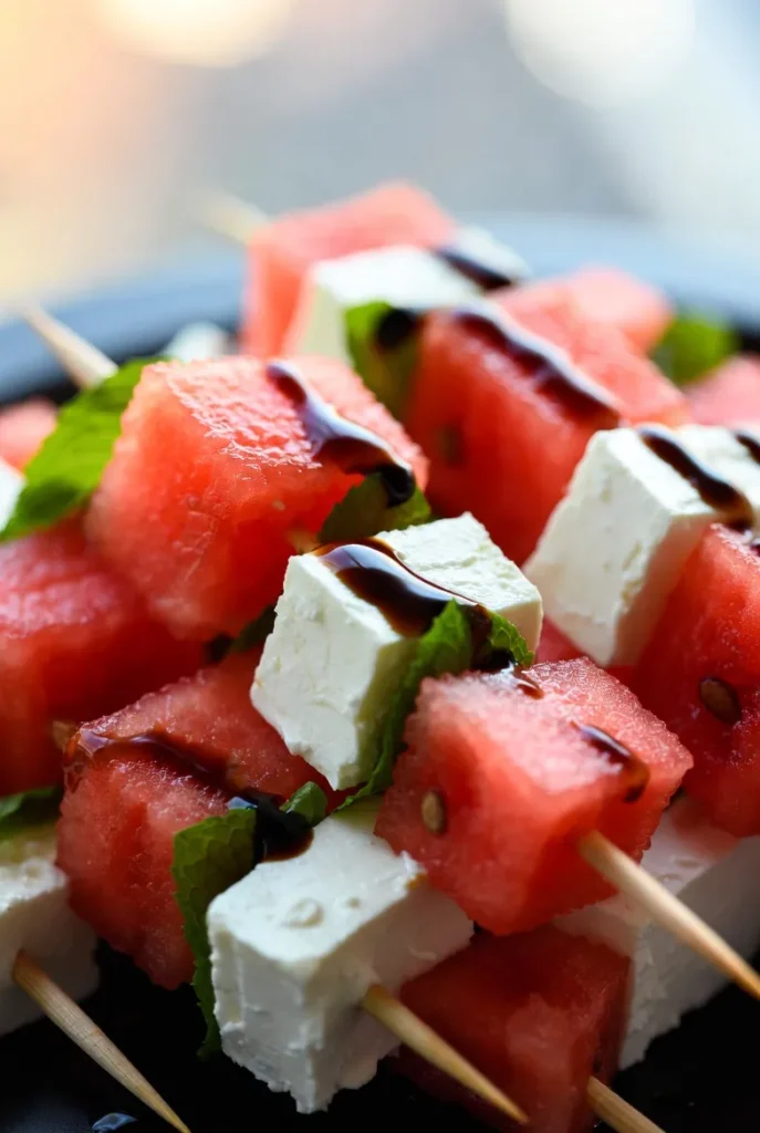 Refreshing Watermelon Feta Skewers