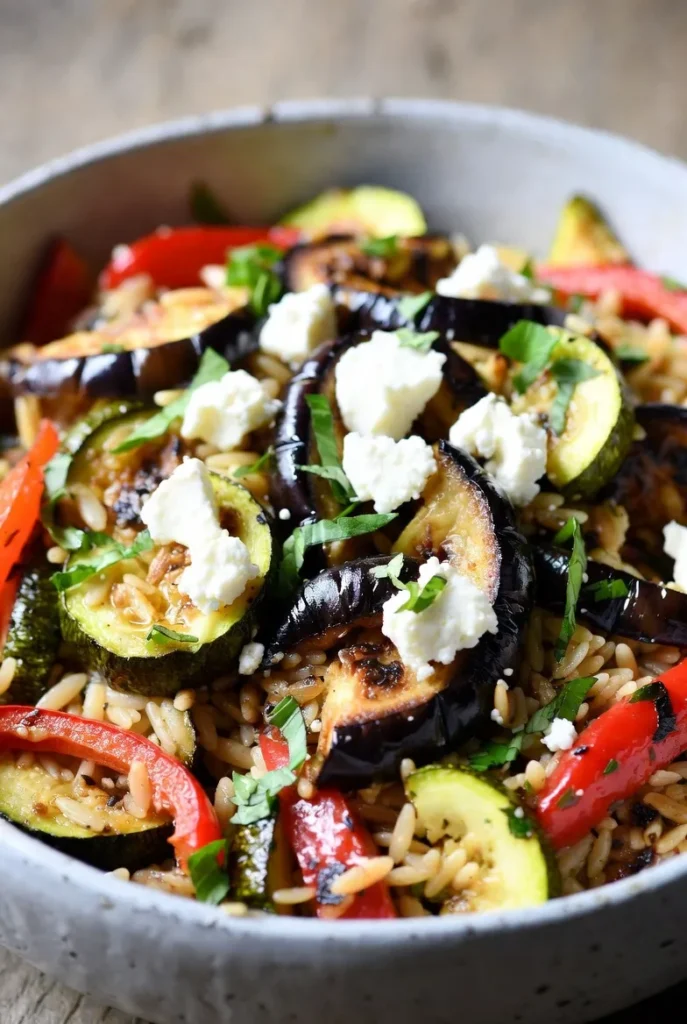 Roasted Veggie Mediterranean Orzo Salad