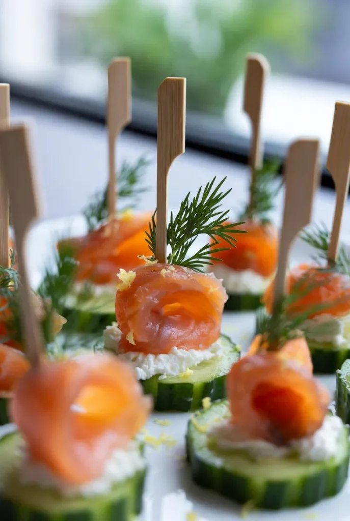 Smoked Salmon & Cream Cheese Cucumber Bites