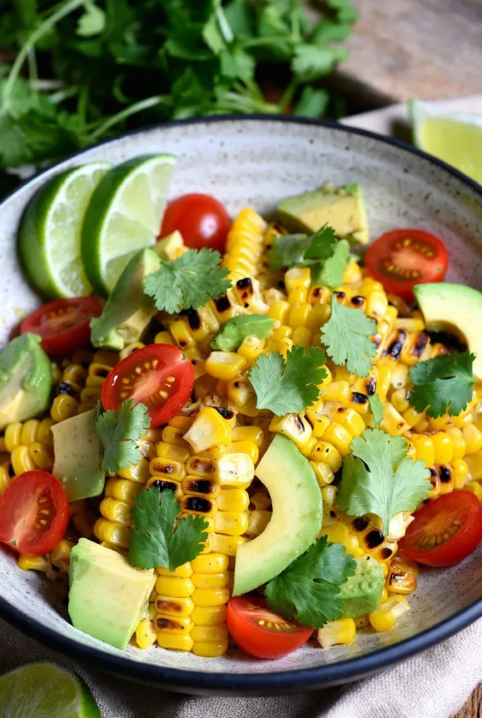 Smoky Grilled Corn & Avocado Salad