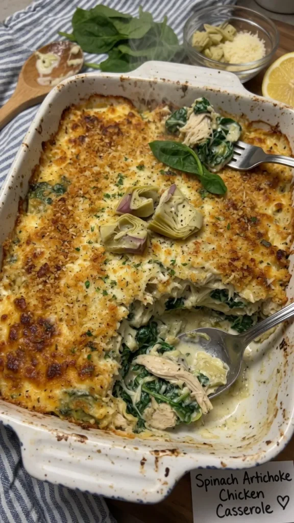 Spinach Artichoke Chicken Casserole