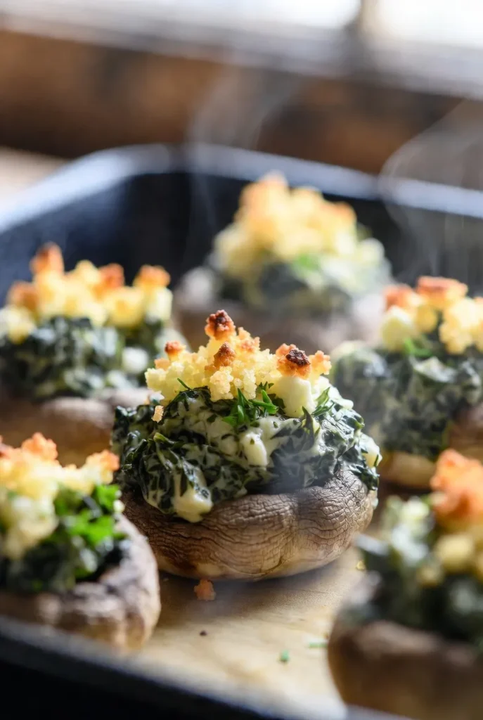 Spinach and Feta Stuffed Mushrooms
