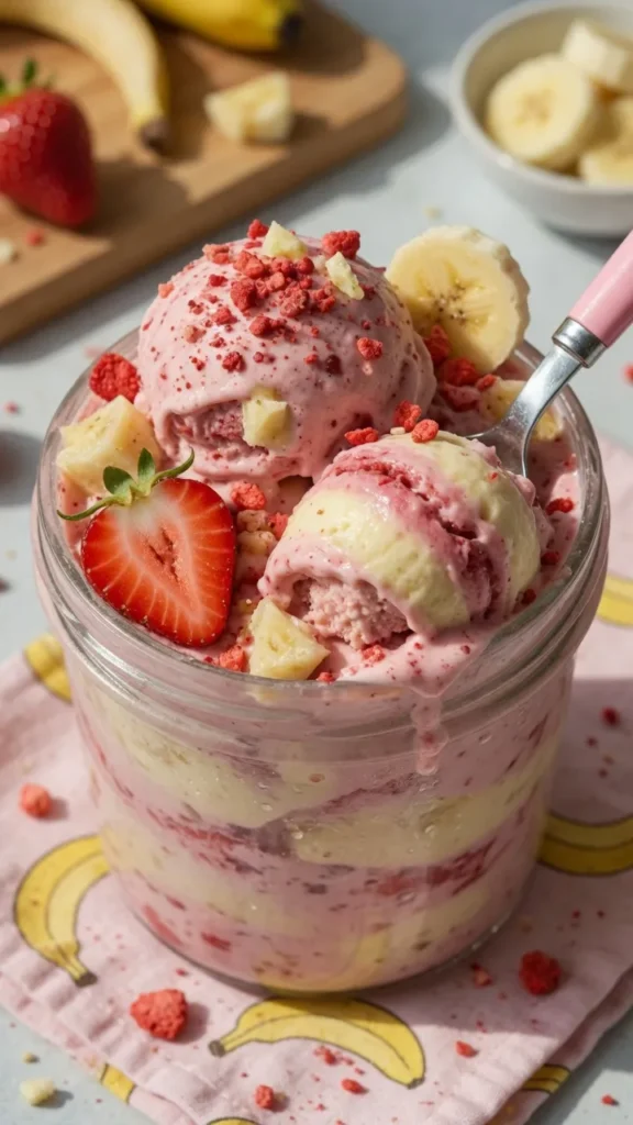 Strawberry Banana Nice Cream