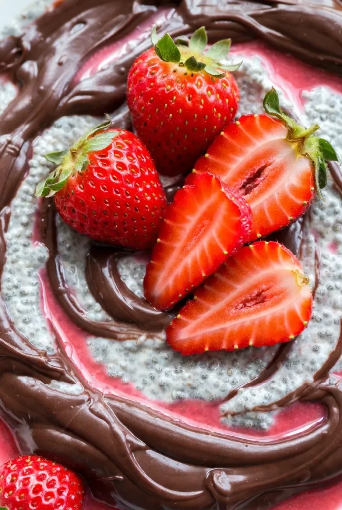 Strawberry Chocolate Chia Seed Pudding