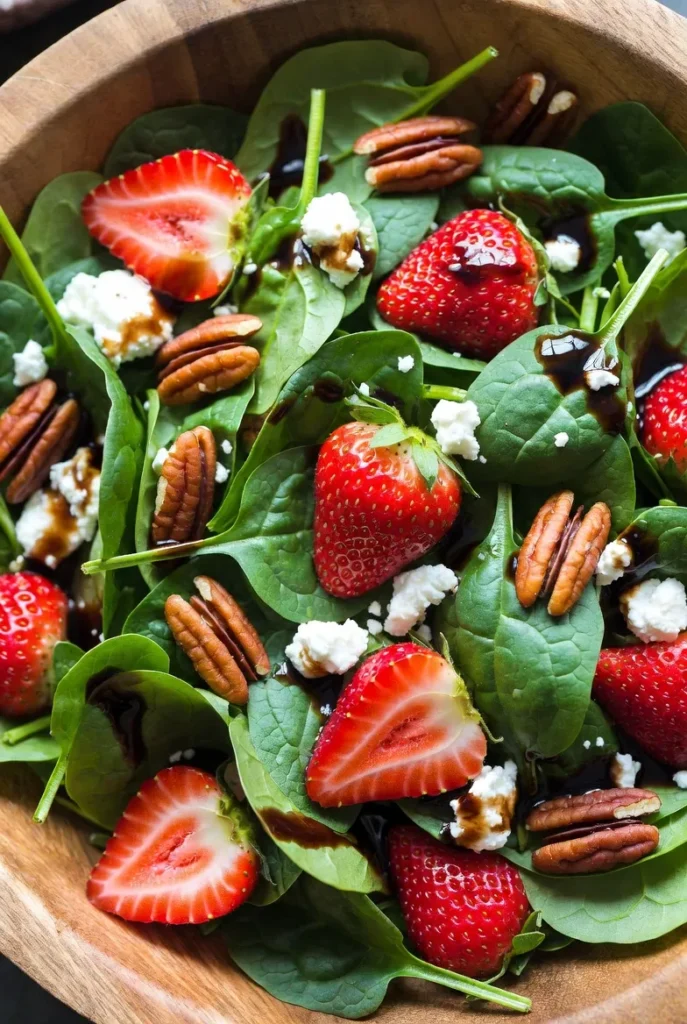 Strawberry Spinach Salad with Balsamic Glaze – Sweet Meets Savory Perfection