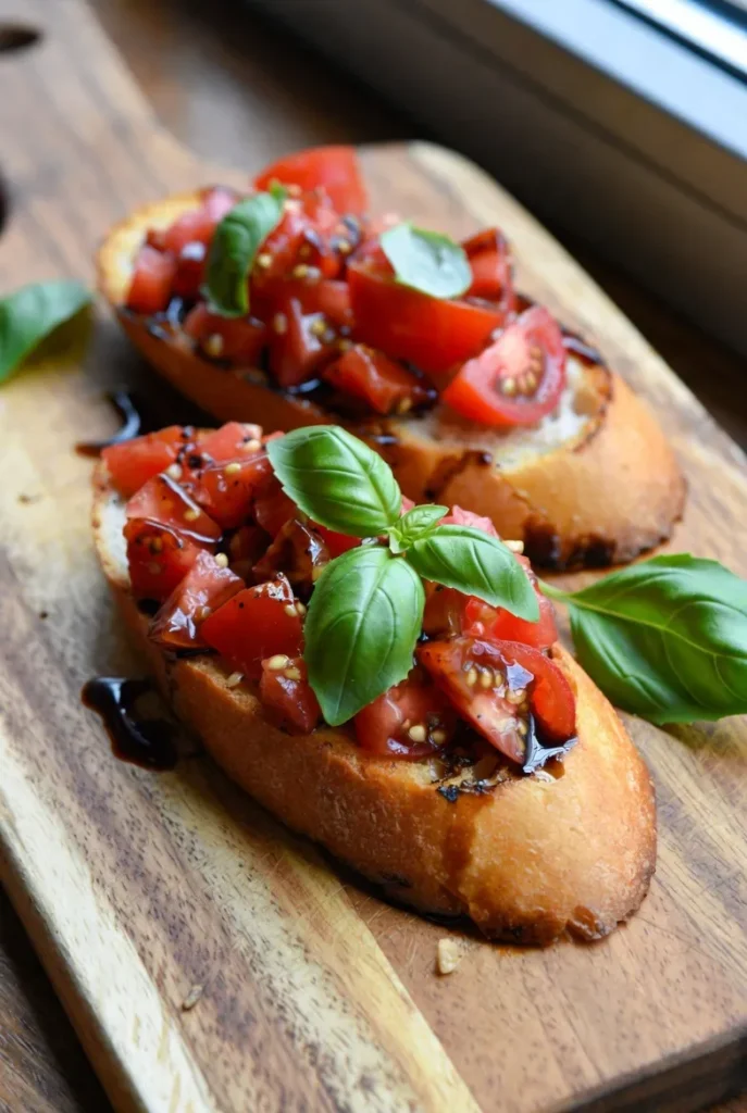 Tomato Basil Bruschetta with Balsamic Reduction