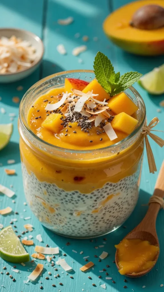 Tropical Mango Coconut Chia Pudding