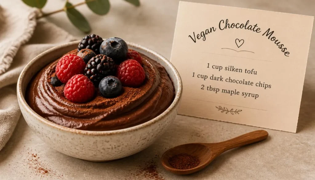 Vegan Chocolate Mousses (3 Ingredients)
