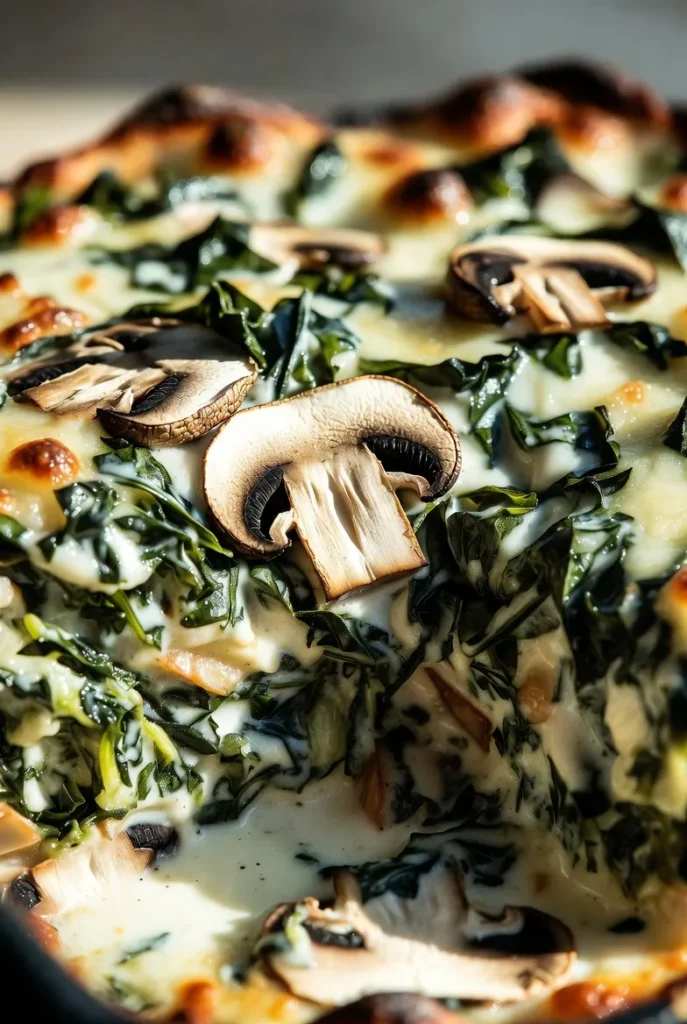 Vegetarian Spinach Mushroom Casserole