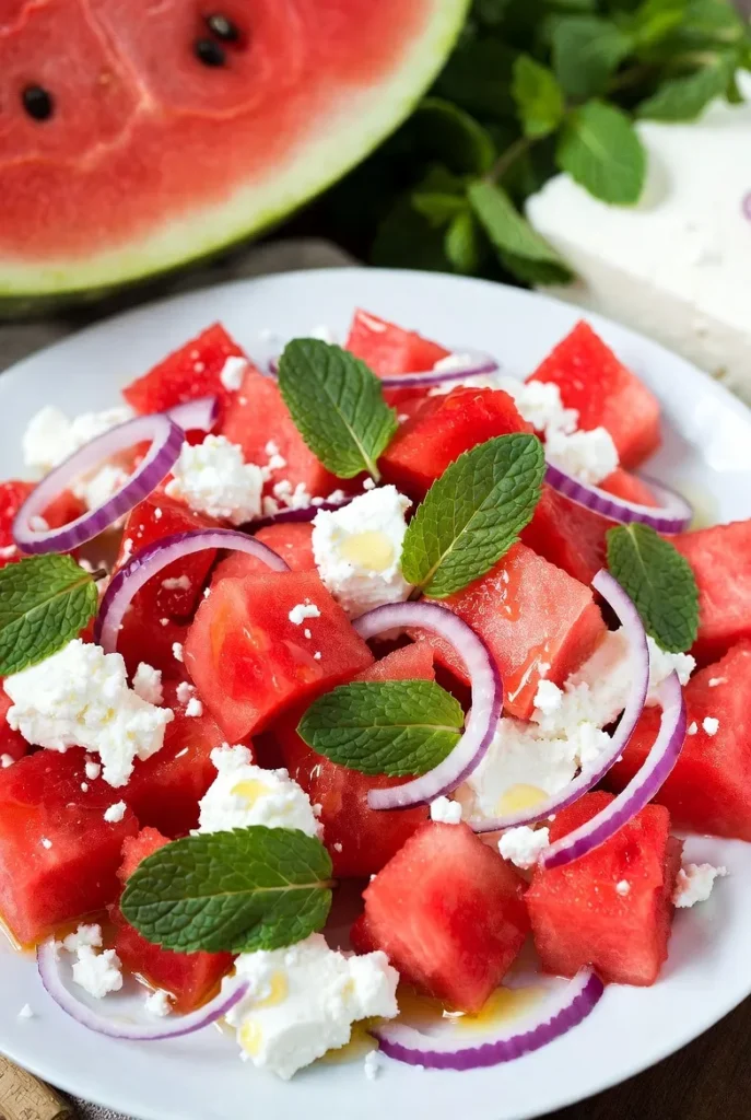 Watermelon Feta Salad with Mint