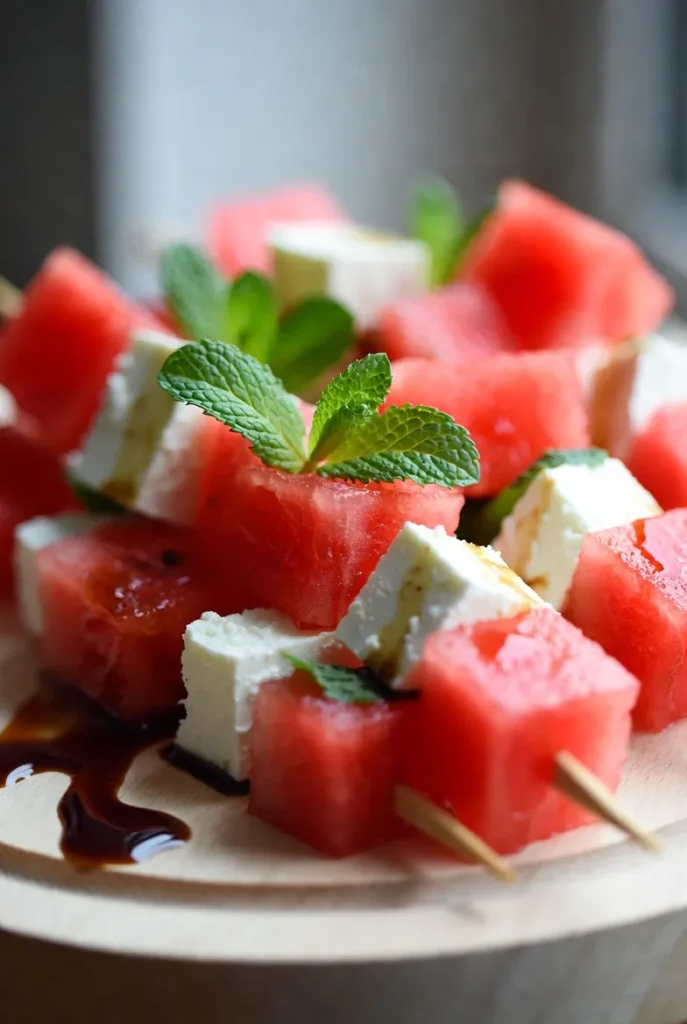 Watermelon Feta Skewers