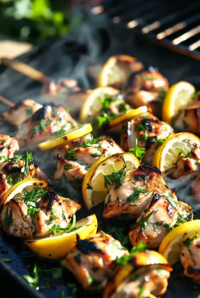 Zesty Lemon Garlic Chicken Skewers