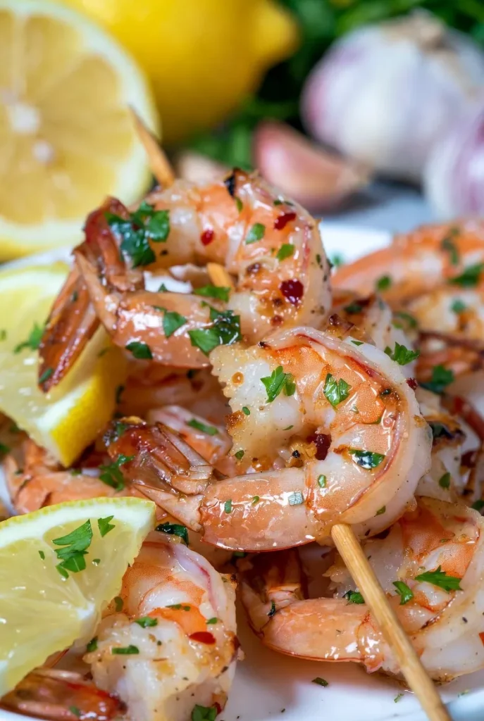 Zesty Lemon Garlic Shrimp Skewers