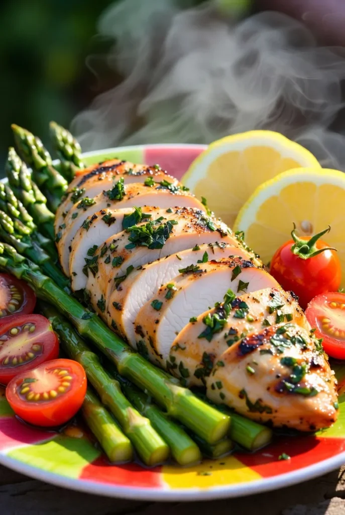 Zesty Lemon Herb Grilled Chicken with Summer Veggies