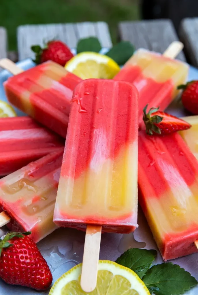 Zesty Strawberry Lemonade Popsicles