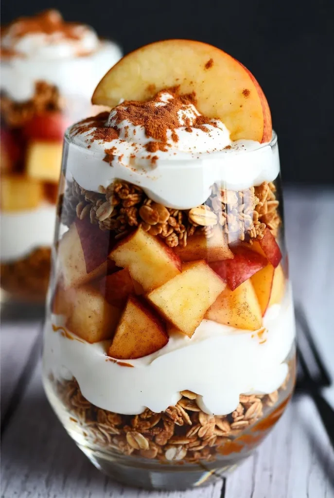 Apple Cinnamon Yogurt Parfait with Crunchy Granola
