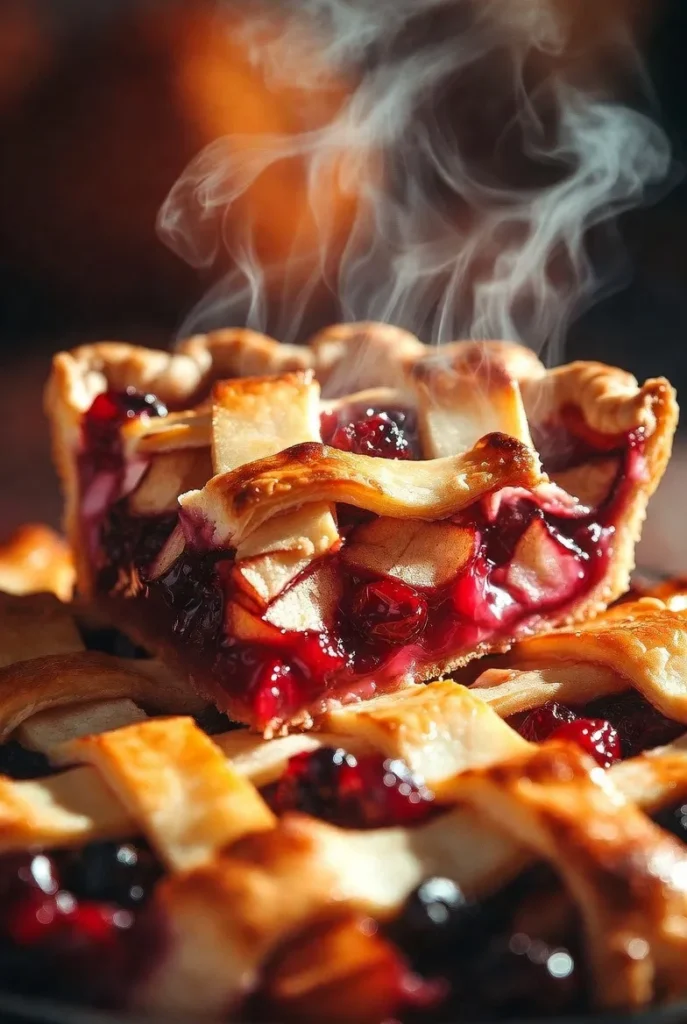 Apple Cranberry Lattice Pie