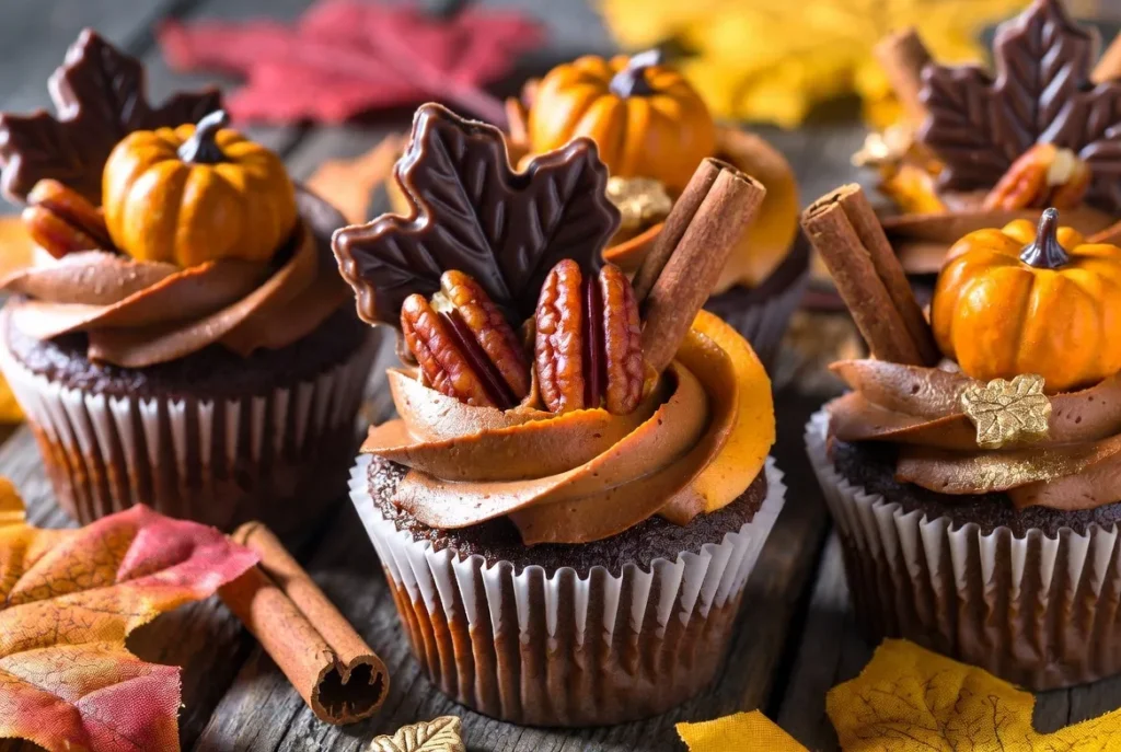 Beautiful Fall Cupcake Decorating Idea