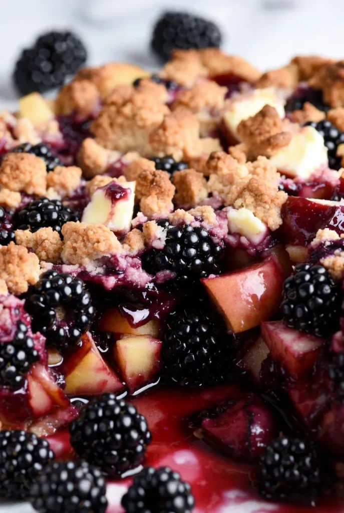 Blackberry Apple Crumble Pie