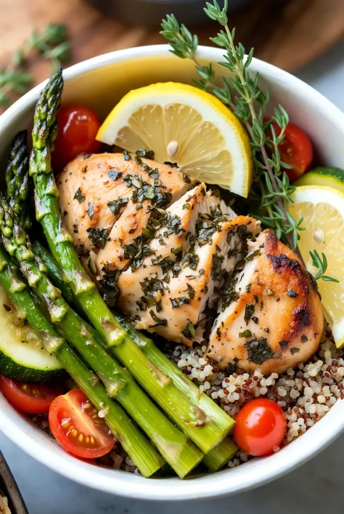 Bright Lemon Herb Chicken & Spring Veggie Bowl