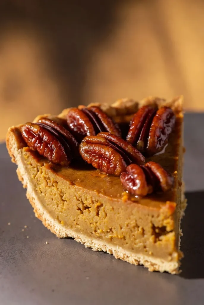 Butternut Squash Pie with Candied Pecans